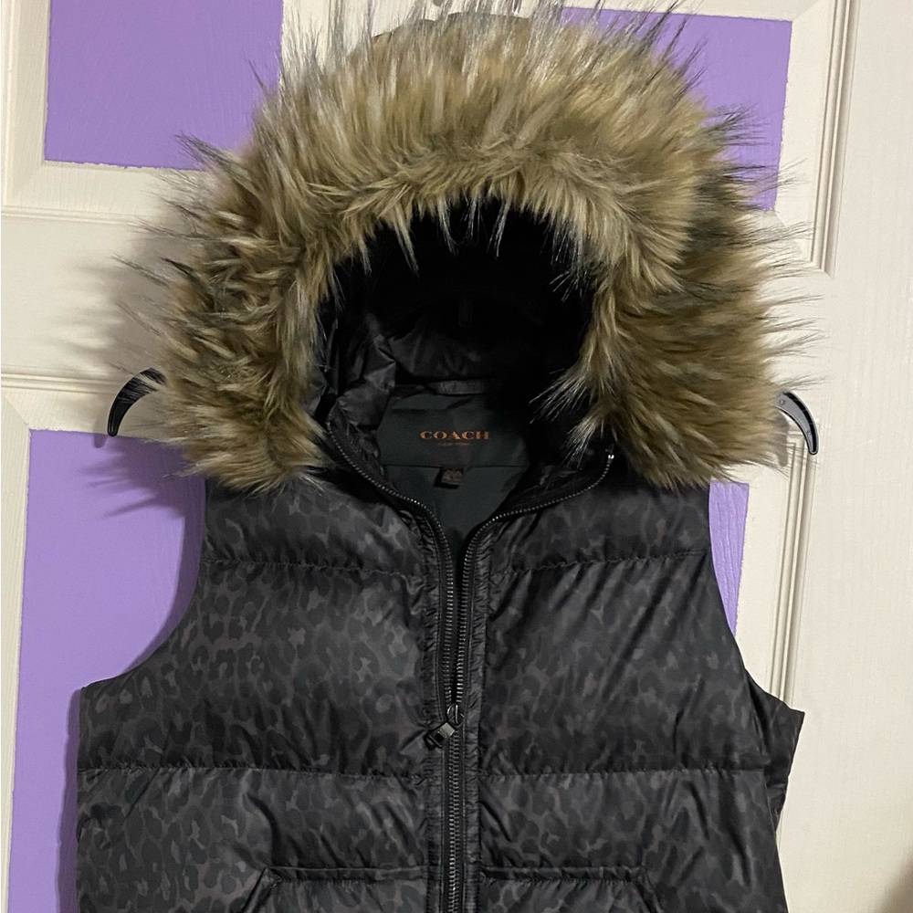 Coach Leopard Print Hooded Vest~New With Defects~Size S, BACK TO SCHOOL SALE!
